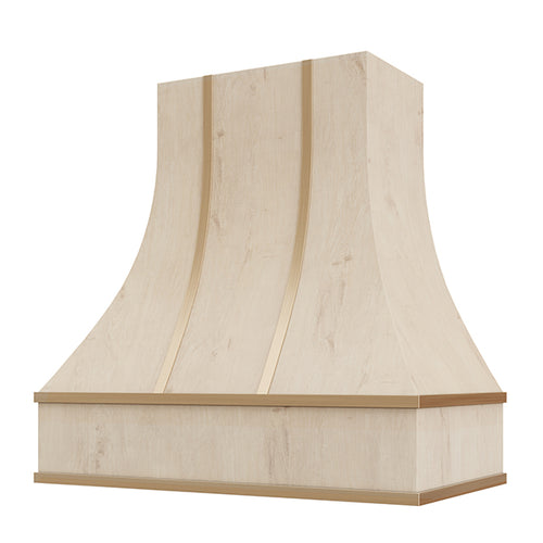 Hoodsly Curved Wood Hood with Brass Strapping