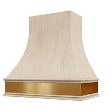 Load image into Gallery viewer, Hoodsly Curved Wood Hood with Brass Apron