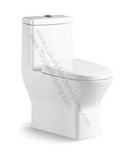 Load image into Gallery viewer, Our 23.5 inch toilet is perfect for small spaces.